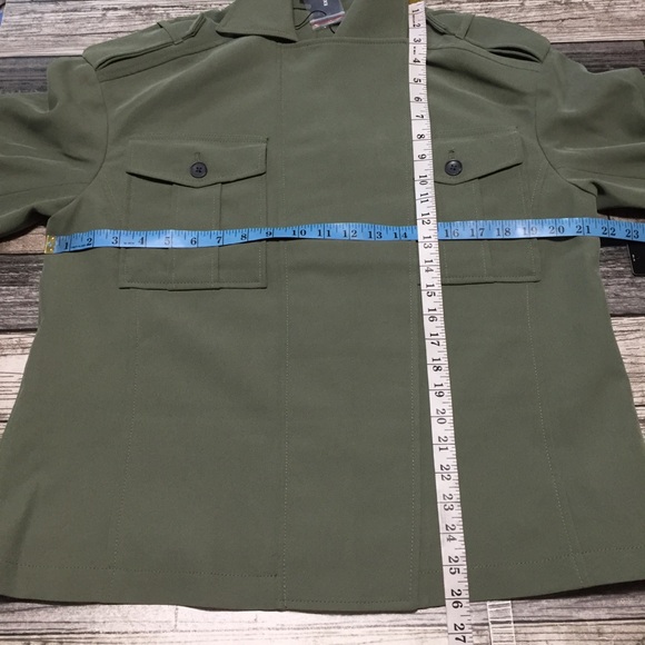 Express Oversized Military Jacket Women’s M Green Button Front (Read Desc) - Picture 2 of 10